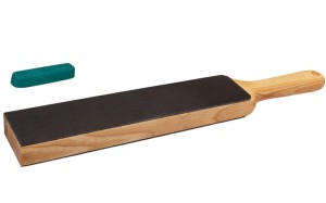 Polerka dwustronna ze skóry bydlęcej na trzpieniu drewnianym z pastą polerską BeaverCraft LS6P1 strop skórzany