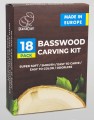 18 klocków z drewna lipowego do rzeźbienia BeaverCraft BW18