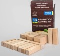 18 klocków z drewna lipowego do rzeźbienia BeaverCraft BW18
