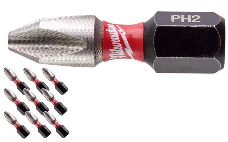 BIT PH2 x 10 szt. Shockwave Milwaukee Końcówka wkrętakowa magnetyczna 25mm 4932430853