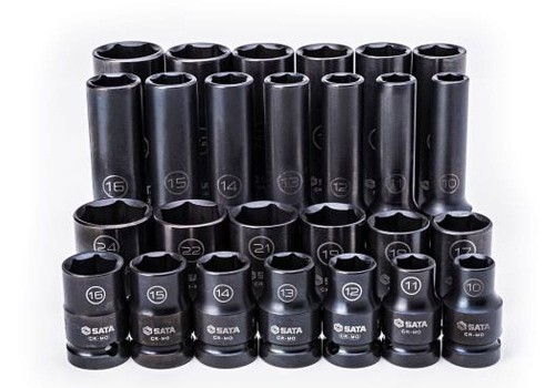 Nasadki udarowe cienkościenne Sata 1/2" kpl. 26szt. ST34399T