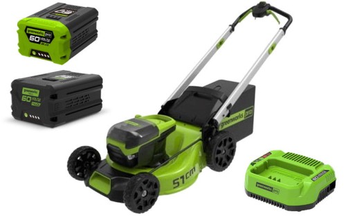 Kosiarka akumulatorowa z napędem GREENWORKS 60V 51cm silnik bezszczotkowy 2x aku. 4Ah + 2Ah + ładowarka GR2514307UB
