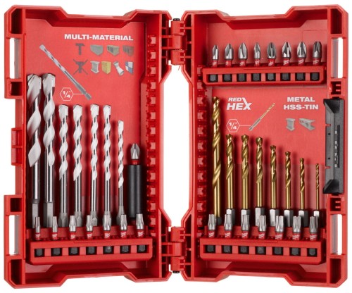 Wiertła MULTI MATERIAL bity Shockwave Impact Duty™ Milwaukee zestaw 39 szt. 4932479854