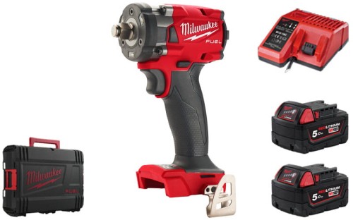 Kompaktowy klucz udarowy Milwaukee ½” 339Nm 18V M18FIW2F12 w walizce 2x aku. 5Ah ładowarka 4933478444