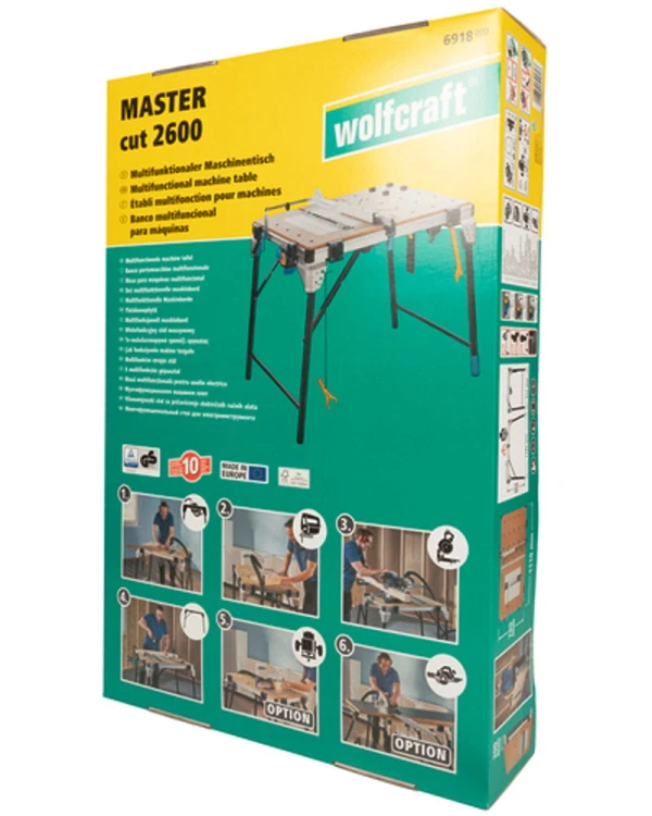 Wolfcraft Master Cut 2600 profesjonalny stół maszynowo - warsztatowy, wielofunkcyjna platforma robocza 6918000