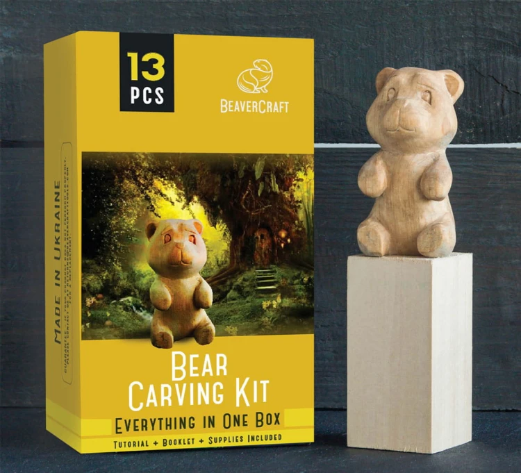 Zestaw do rzeźbienia Hobby – MIŚ BeaverCraft 13 elementów DIY05
