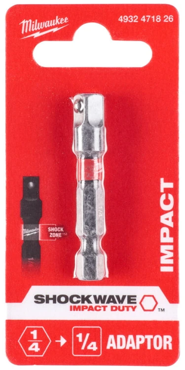Adapter 1/4" HEX na 1/4" kwadrat Milwaukee Shockwave przejściówka 4932471826