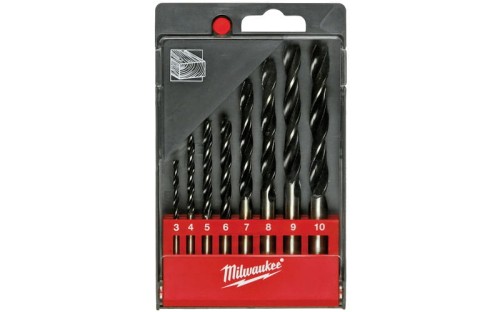 Wiertła do drewna, sklejki Milwaukee zestaw 8 szt. 4932352466 3, 4, 5, 6, 7, 8, 9, 10 mm