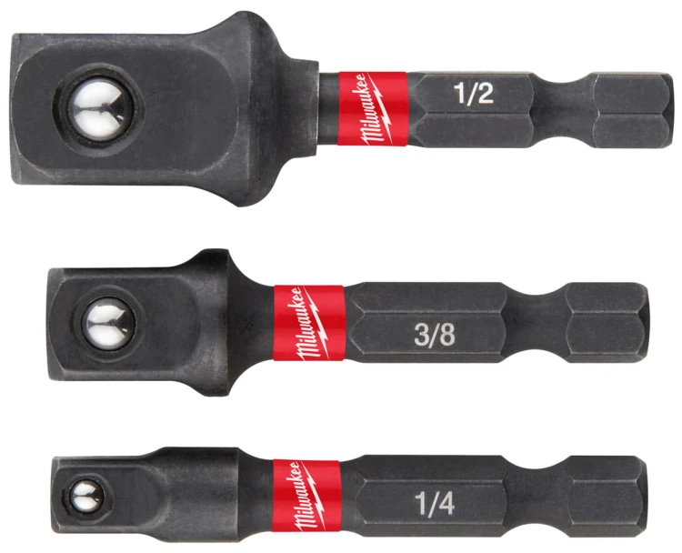 Adaptery kpl. 3 sztuki 1/4" HEX na kwadrat 1/4" 3/8" 1/2" Milwaukee Shockwave przejściówka 4932479228