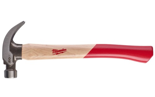 Młotek ciesielski z trzonkiem z drewna hikorowego Milwaukee pazur zakrzywiony 570 g / 20 incji 4932478660