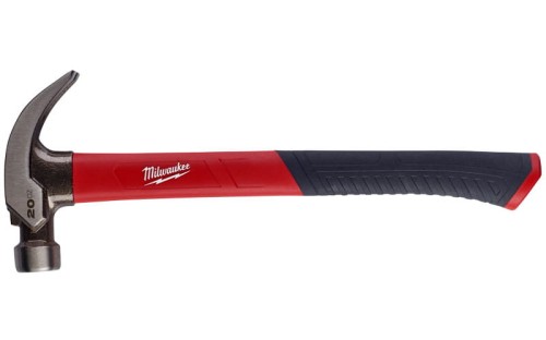 Młotek ciesielski z trzonkiem z włókna szklanego Milwaukee pazur zakrzywiony 570 g / 20 incji 4932478658