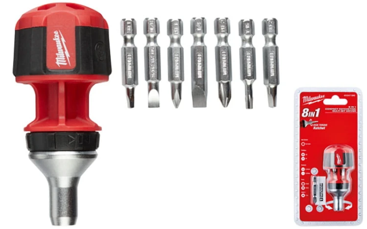Kompaktowy multiwkrętak Milwaukee z grzechotką 8w1 4932471868
