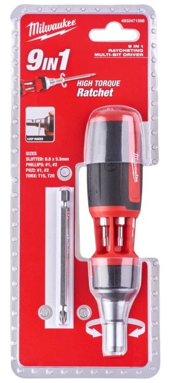 Kompaktowy multiwkrętak Milwaukee z grzechotką 9w1 4932471598