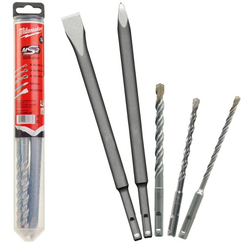 Dłuta i wiertła do betonu Milwaukee SDS Plus zestaw 5 szt. 4932430002
