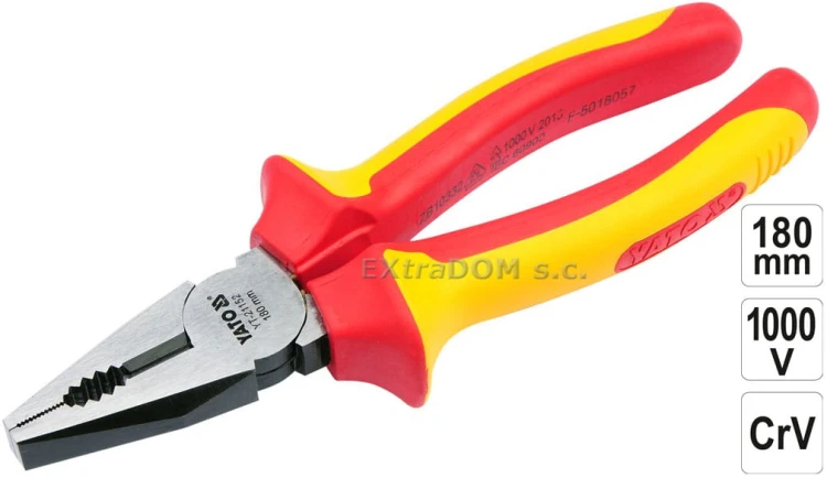 Szczypce uniwersalne kombinerki 180mm VDE YATO YT-21152