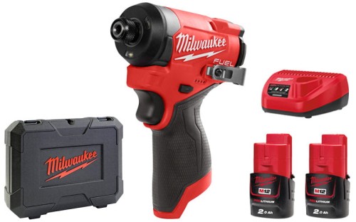 Subkompaktowa zakrętarka udarowa Milwaukee 147 Nm 12V M12FID2-202X 1/4''HEX 2x aku 2,0Ah, ładowarka, walizka 4933479877