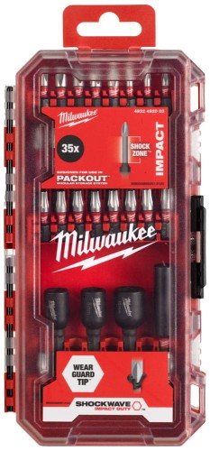 Bity udarowe Milwaukee Shockwave Impact Duty zestaw 35 szt. 4932492003