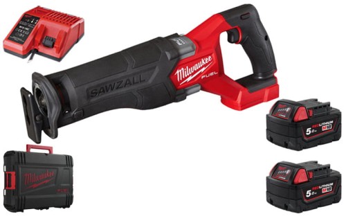 Pilarka szablasta Milwaukee M18FSZ-0X FUEL™ SAWZALL™ 2x aku. 5,0 Ah, ładowarka, walizka 4933478291