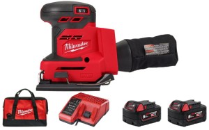 Szlifierka oscylacyjna Milwaukee 125mm 18V M18BQSS-502B aku. 2 x 5 Ah, ładowarka, torba 4933479967