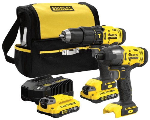 Combo Stanley Fatmax wiertarko - wkrętarka z udarem i zakrętarka udarowa 20V SFMCK465D2S