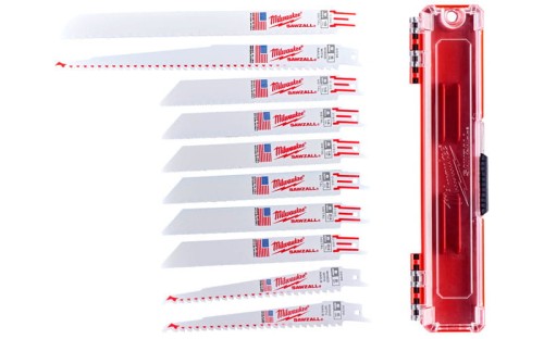 Brzeszczoty Milwaukee do pilarek szablastych kpl. 10 szt. THIN KERF + kaseta na brzeszczoty