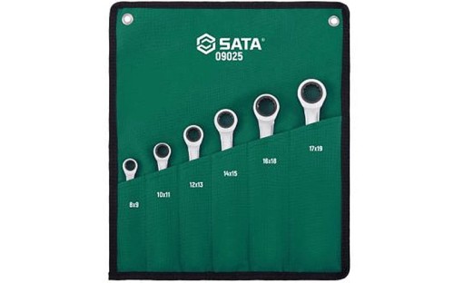 Klucze oczkowe z grzechotką Sata kpl. 6 szt. 8 -19mm 09025
