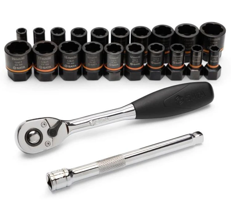 Klucze nasadowe BoltBiter 1/4" i 3/8" Sata kpl. 23 cz. 09138