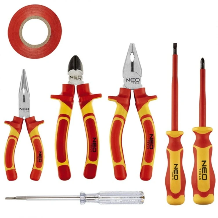 Narzędzia izolowane: wkrętaki, szczypce 7 części Neo Tools 01-237