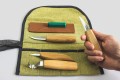 Zestaw 4 noży do rzeźbienia łyżek z akcesoriami do polerowania w etui BeaverCraft S48
