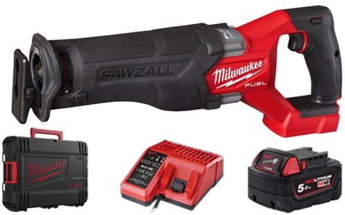Pilarka szablasta Milwaukee M18FSZ-501X FUEL™ SAWZALL™ + 1x aku. 5,0 Ah, ładowarka, walizka 4933478293