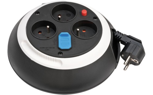 Kompaktowy przedłużacz zwijany Comfort-Line 3m z USB, 3 gniazda Brennenstuhl 1109224600
