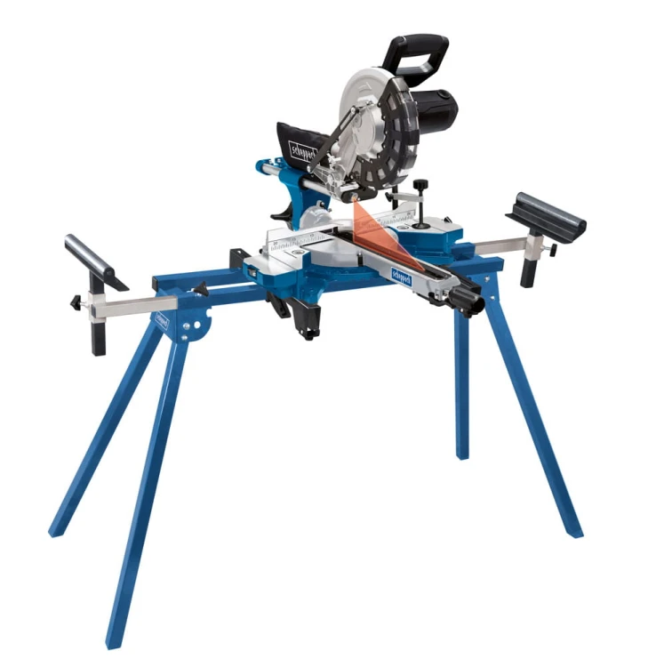 Pilarka ukośna ukośnica przesuwna Scheppach 255mm SOFT START HM254 2 tarcze + stół maszynowy UMF1550