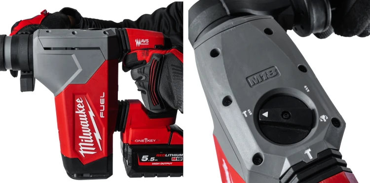 Młotowiertarka SDS-Plus Milwaukee 32mm 5.0J 18V M18ONEFHPX-801X w walizce aku. 1x 8,0Ah FORGE™ i ładowark