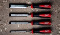 Zestaw 4 dłut stolarskich Milwaukee o szerokości ostrza: 6, 12, 19, 25 mm 4932479897