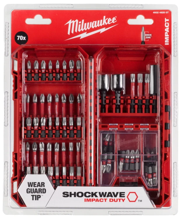 Bity udarowe Milwaukee Shockwave Impact Duty zestaw 70 szt. 4932492007