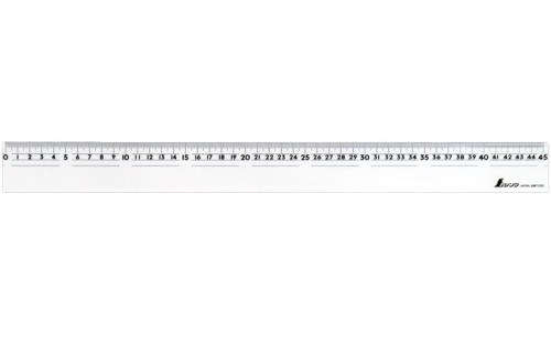 Linijka przezroczysta z podziałką 45cm, akryl Shinwa 75329
