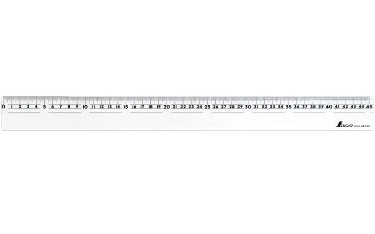 Linijka przezroczysta z podziałką 45cm, akryl Shinwa 75329