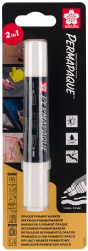 Marker Permapaque Dual Point do wielu powierzchni, kolor biały SKBLXZPKTN1C Sakura