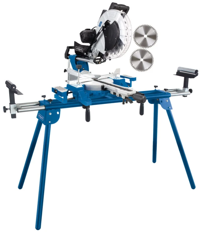Piła ukośna ukośnica przesuwna Scheppach 305mm HM140L + stół maszynowy UMF2000