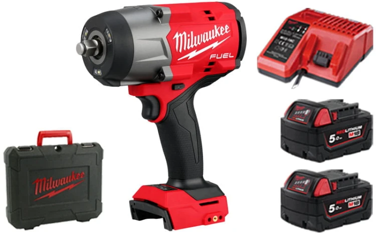 Klucz udarowy Milwaukee ½” 1491Nm 18V M18FHIW2F12-502X w walizce, 2x aku. 5,0Ah, ładowarka 4933492783