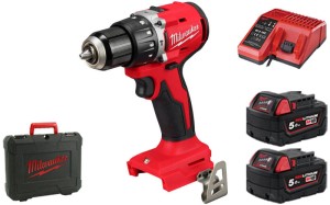 Kompaktowa wiertarko wkrętarka udarowa Milwaukee 18V M18BLPDRC-502C walizka 2x aku. 5,0Ah ładowarka 4933492826