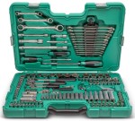 Zestaw kluczy nasadowych 1/4” 3/8” 1/2” i narzędzi Sata kpl. 150cz. 09510