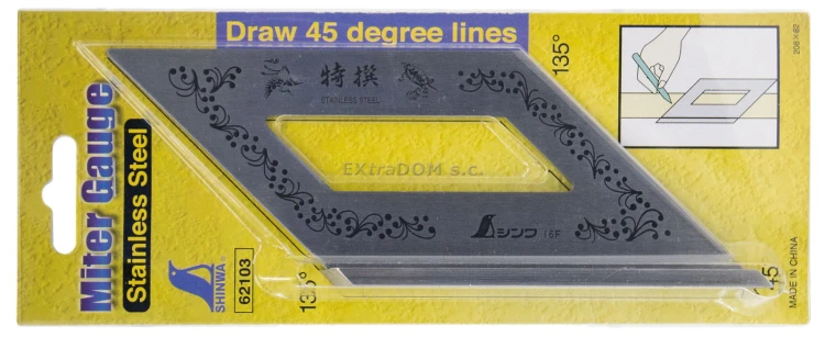 Kątownik 45º standard, stal nierdzewna Shinwa 62103