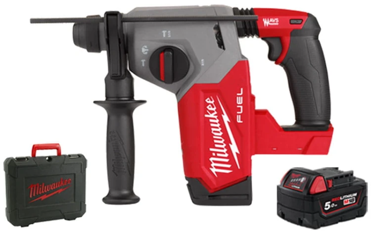 Młotowiertarka SDS-Plus Milwaukee 2,5J 18V M18FH 1x aku 5,0Ah w walizce, bez ładowarki