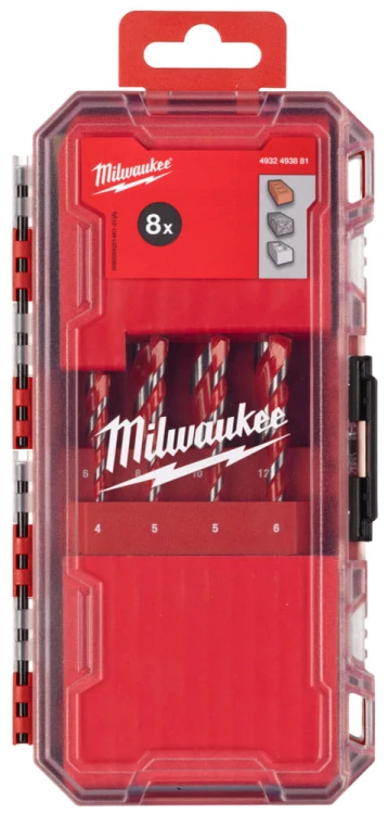 Wiertła udarowe do betonu Milwaukee zestaw 8 szt. 4932493881