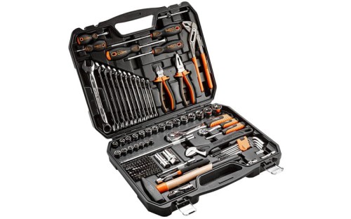 Klucze nasadowe, zestaw narzędziowy 1/2" 1/4" Neo Tools 143 cz 08-945