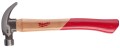 Młotek ciesielski z trzonkiem z drewna hikorowego Milwaukee pazur zakrzywiony 450 g / 16 uncji 4932478659