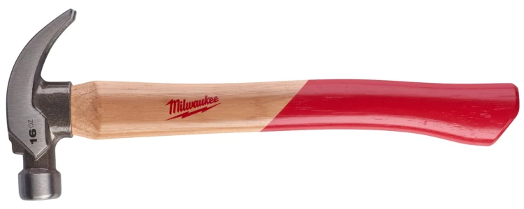 Młotek ciesielski z trzonkiem z drewna hikorowego Milwaukee pazur zakrzywiony 450 g / 16 uncji 4932478659