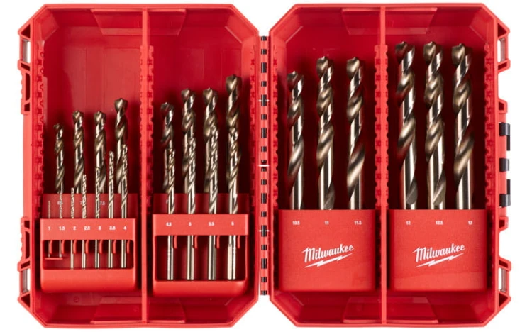 Wiertła do metalu Milwaukee HSS-G RED COBALT zestaw 25 szt. 1-13mm w kasecie 4932493868