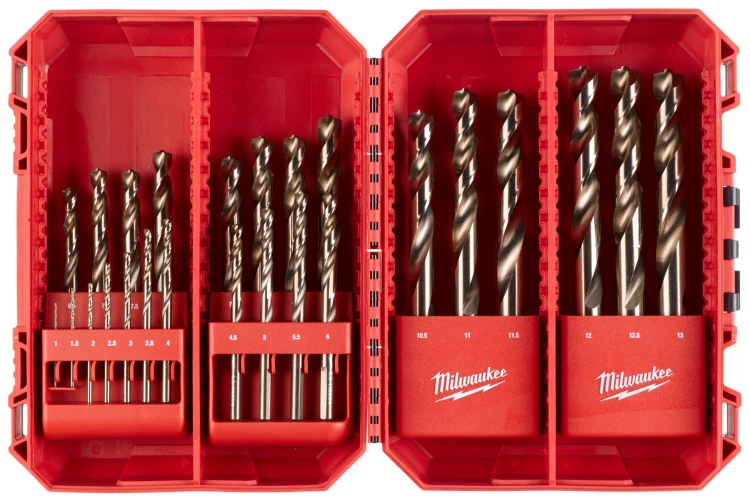Wiertła do metalu Milwaukee HSS-G RED COBALT zestaw 25 szt. 1-13mm w kasecie 4932493868